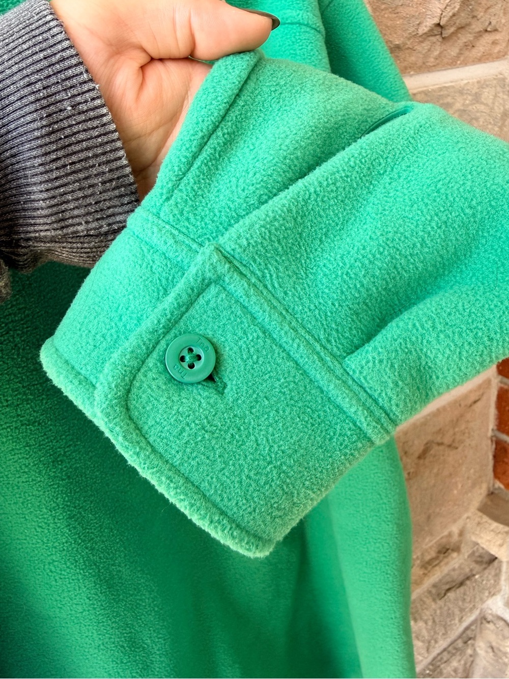 TNA Aritzia Green Fleece Button-Up Shacket Jacket 2XL - Picture 5 of 9
